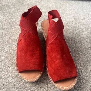 Gentle Souls Red Espadrille Sandals